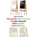 Yıldırım'S Home Katlanabilir Çift Taraflı Manyetik Yazı Tahtası - Alfabe ve Sayılar Magnetli