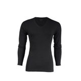Yıldız 351 Siyah Likralı V Yaka Uzun Kollu Erkek Body T-Shirt