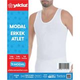 Yıldız 3'lü Erkek Modal Atlet 74 - Beyaz - 3XL