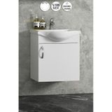 Yıldız 45 Cm Beyaz Mdf Seramik Lavabolu Asma Alt Banyo Dolabı