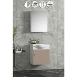 Yıldız 45 cm Beyaz-Selenit MDF Seramik Lavabolu Asma Banyo Dolabı Takım