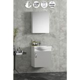 Yıldız 45 cm Beyaz-Sis Gri MDF Seramik Lavabolu Asma Banyo Alt Dolabı