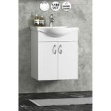 Yıldız 50 Cm Beyaz Mdf Seramik Lavabolu Asma Alt Banyo Dolabı