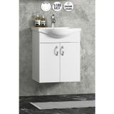 Yıldız 50 Cm Beyaz Mdf Seramik Lavabolu Asma Alt Banyo Dolabı