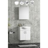 Yıldız 50 cm Beyaz MDF Seramik Lavabolu Asma Banyo Dolabı Takımı
