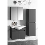 Yıldız 55+35 cm Antrasit Gri Mat Mdf Seramik Lavabolu Asma Banyo Dolabı Takımı