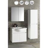 Yıldız 55+35 Cm Beyaz Mdf Lavabolu Asma Banyo Dolabı Takımı Beyaz