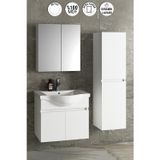 Yıldız 55+35 cm Beyaz Mdf Seramik Lavabolu Asma Banyo Dolabı Takımı