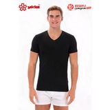 Yıldız 61 Premium Erkek %100 Pamuklu Ribana Esneyen Rahat Kumaş V Yaka Erkek Atlet/Fanila/Tshirt