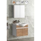 Yıldız 65 Cm Beyaz-atlantik Mdf Lavabolu Asma Banyo Dolabı Takımı Beyaz - Atlantik Çam