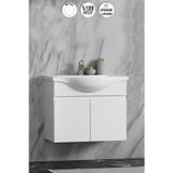Yıldız 65 cm Beyaz MDF Seramik Lavabolu Asma Banyo Alt Dolabı