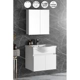 Yıldız 65 Cm Beyaz Mdf Seramik Lavabolu Asma Banyo Dolabı Takımı Beyaz