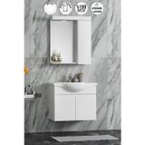 Yıldız 65 cm Beyaz Mdf Seramik Lavabolu Asma Banyo Dolabı Takımı