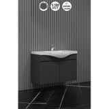 Yıldız 75 Cm Antrasit Gri Mat Mdf Seramik Lavabolu Banyo Dolabı Antrasit - Gri