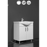 Yıldız 75 Cm Beyaz Mdf Lavabolu Ayaklı Kulplu Banyo Alt Dolabı Beyaz