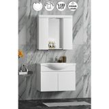 Yıldız 75 cm Byazt MDF Seramik Lavabolu Asma Banyo Dolabı Takımı