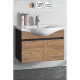Yıldız 80 Cm Antrasit Gri-atlantik Çam Mdf Asma Banyo Alt Dolap Antrasit - Atlantik Çam