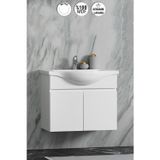 Yıldız 80 cm Beyaz MDF Seramik Lavabolu Asma Banyo Alt Dolabı