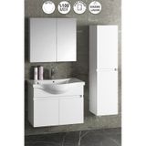 Yıldız 80+35 Cm Beyaz Mdf Lavabolu Asma Banyo Dolabı Takımı Beyaz