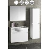 Yıldız 80+35 cm Beyaz Mdf Seramik Lavabolu Asma Banyo Dolabı Takımı