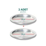 YILDIZ ARKAR Alüminyum Künefe Kadayıf Tepsisi Tabağı 2 Adet 26 Cm (32cm)