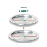 YILDIZ ARKAR Alüminyum Künefe Kadayıf Tepsisi Tabağı 2 Adet 32 Cm (38CM)
