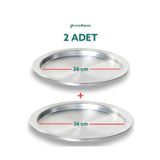 YILDIZ ARKAR Alüminyum Künefe Kadayıf Tepsisi Tabağı 2 Adet 36 Cm (42CM) Geniş Ailelere Özel