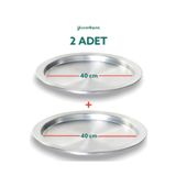 YILDIZ ARKAR Alüminyum Künefe Kadayıf Tepsisi Tabağı 2 Adet 40 Cm (46CM) Geniş Ailelere Özel