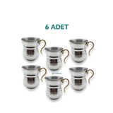 YILDIZ ARKAR Çelik Dövme Ayran Bardağı, Maşrapa 6'lı Set