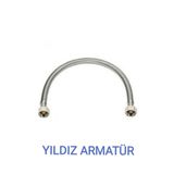 Yıldız Armatür Paslanmaz Çelik Örgülü Hortum,klozet,taharet Musluğu Fleksi Bağlantı Hortumu Flex 3/8-3/8 100 cm