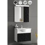 Yıldız Asma 65 Cm Beyaz-royal Mermer Mdf Banyo Dolabı Takımı Royal Mermer