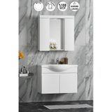 Yıldız Asma 80 Cm Beyaz Mdf Lavabolu Asma Banyo Dolabı Takımı Beyaz