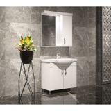 Yıldız Banyo Dolabı 55 Cm Beyaz Mdf Beyaz