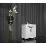 Yıldız Banyo Dolabı 65 Cm Ayaklı Beyaz Mdf Alt Modül Ve Lavabo Beyaz
