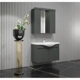 Yıldız Banyo Dolabı 80 Cm Komple Antrasit Gri Mat Antrasit - Gri