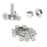 Yıldız Başlı Yhb Vida + Somun + Pul Takım Set Matkap Uçlu Havşa Başlı Metrik Vida Galvaniz Kaplama Montaj Vida Seti (20, M4x30)