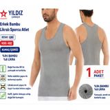 Yıldız Çamaşır Erkek Bambu Sporcu Likralı Atlet (490-491-492)- 1 Adet Gri S
