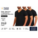 Yıldız Çamaşır Erkek YAZLIK Süper İnce V Yaka Kısa Kol Modal Fanila Atlet (126-127 ) - 3 Adet