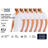 Yıldız Çamaşır Erkek YAZLIK Süper İnce V Yaka Kısa Kol Modal Fanila Atlet (126-127 ) - 6 Adet