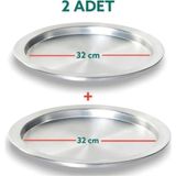Yıldız Çelik 2 Adet 32 cm Taban Alüminyum Künefe Kadayıf Tepsisi & Tabağı