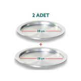 Yıldız çelik 2 Adet Alüminyum Künefe Tepsisi 28 cm İç Ölçü – 34 cm Dıştan Dışa Ölçü