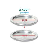 Yıldız çelik 2 Adet Alüminyum Künefe Ve Kadayıf Tepsisi Tabağı 26 Cm Taban
