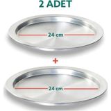 Yıldız Çelik 24 cm Alüminyum Künefe Kadayıf Tepsisi & Tabağı 2 Parça Dayanıklı Malzeme
