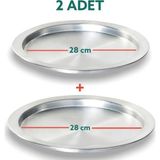Yıldız Çelik 28 cm Alüminyum Künefe Kadayıf Tepsisi & Tabağı 2 Parça Sağlam Malzeme