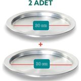 Yıldız Çelik 30 cm Taban Alüminyum Künefe Kadayıf Tepsisi & Tabağı 2 Parça