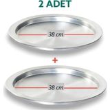 Yıldız Çelik 38 cm Alüminyum Künefe ve Kadayıf Tepsisi & Tabağı Seti 2 Parça Hafif ve Dayanıklı Kullanım