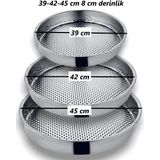 Yıldız Çelik 3'lü Derin Çiğ Köfte Leğeni & Tepsisi 39-42-45 cm Kullanışlı Tasarım ile Mutfakta Yer Tasarrufu