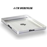 Yıldız Çelik Alüminyum Baklava Börek Tepsisi Metal Malzeme 25X35 cm Tek Parça Kullanım İçin