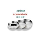 Yıldız çelik Alüminyum Fırın Tepsi Seti 28-30-32 Cm