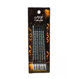 Yıldız Desenli Siyah Pasta Mumu 13 Cm